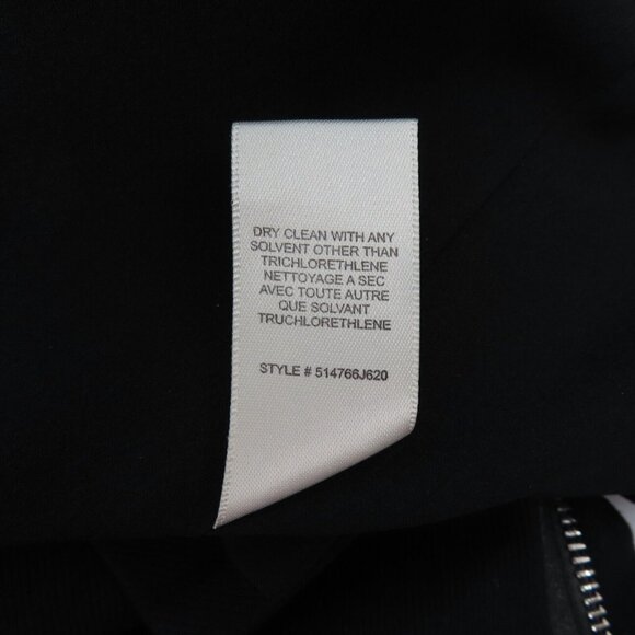 Rebecca Taylor Womens 6 Open Front Black Zipper Faux Leather Trim Blazer Jacket - Picture 7 of 9